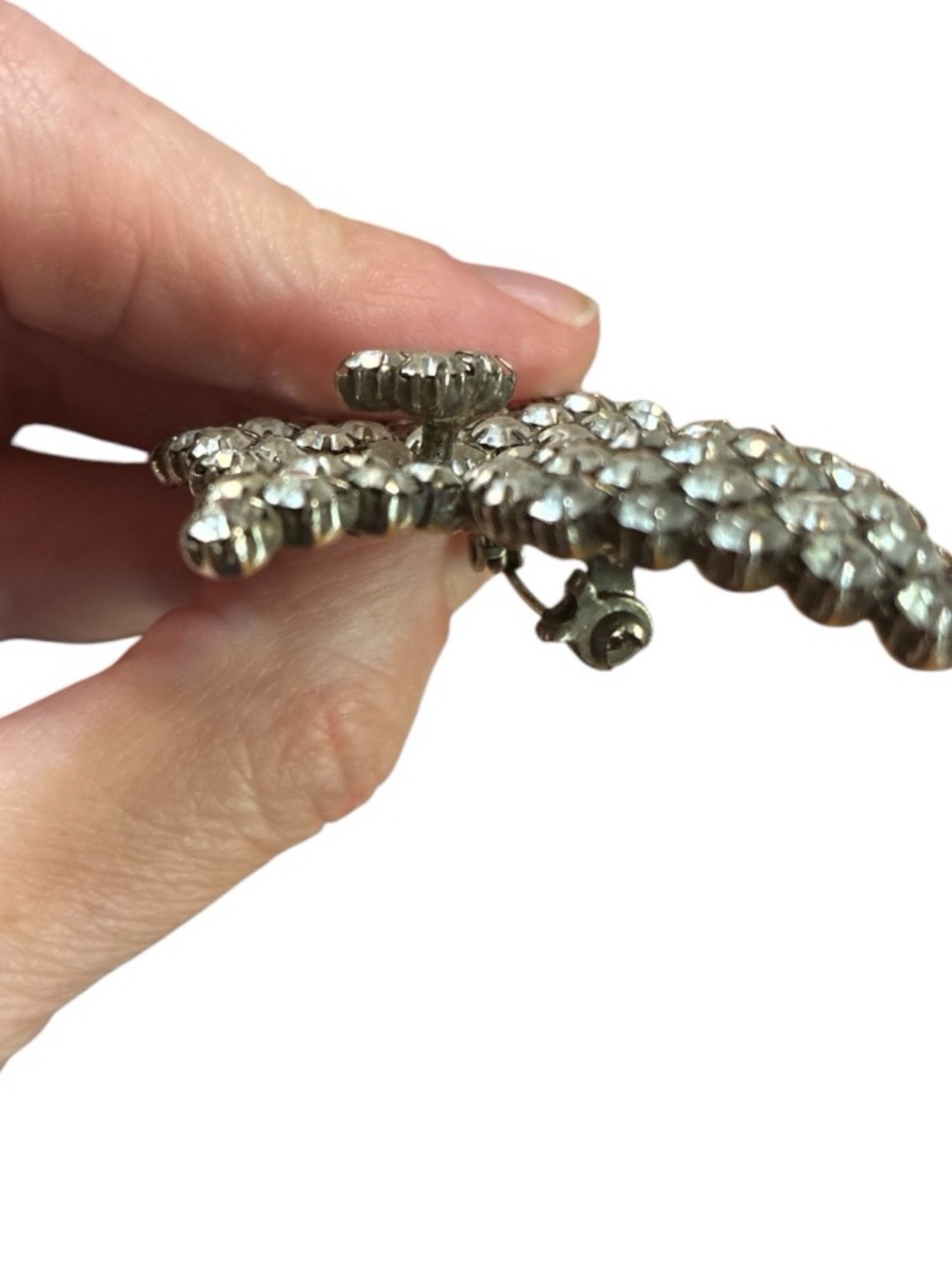 Clear Rhinestone Butterfly Brooch - Picture 2 of 5